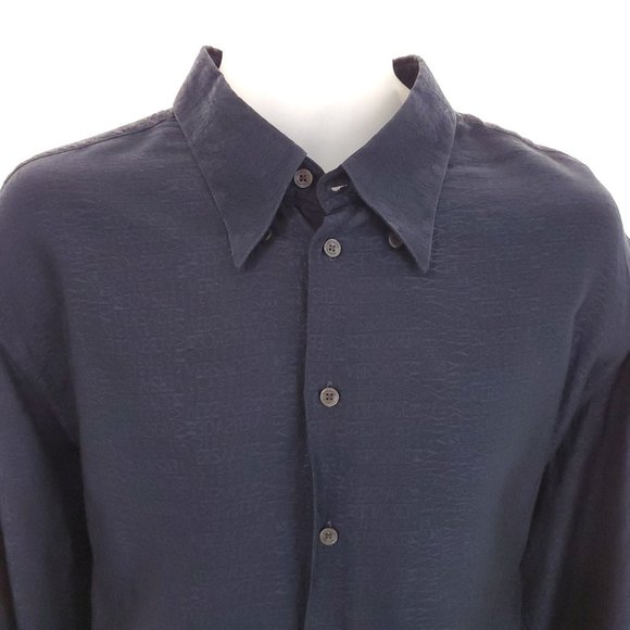 17 1/2 XL VTG VERCACE V2 ALL Over Print Mens Shirt - Picture 9 of 16